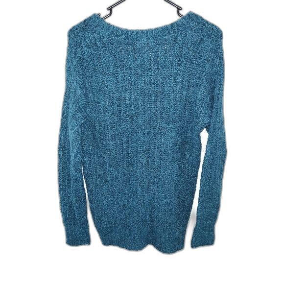 Women's Falls Creek V-Neck Knit Sweater Teal Small - Picture 3 of 5
